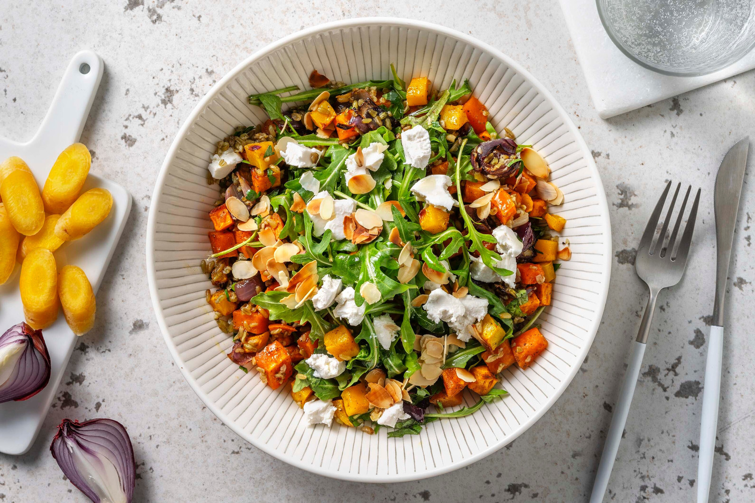 Salade de freekeh & chèvre frais