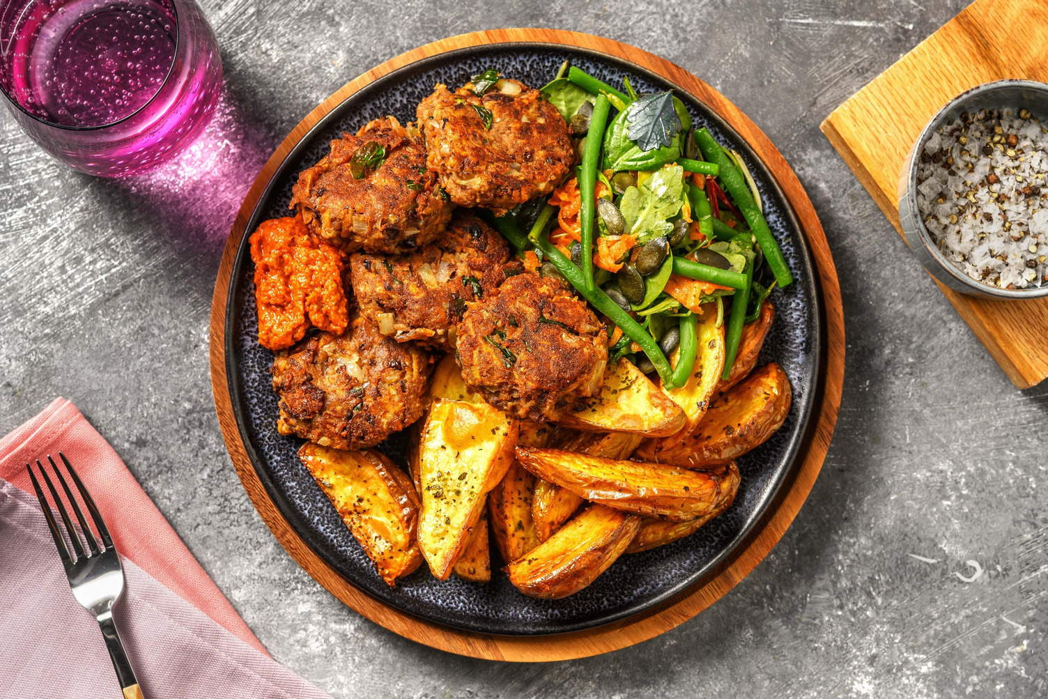 Stekta bön- och mozzarellabiffar