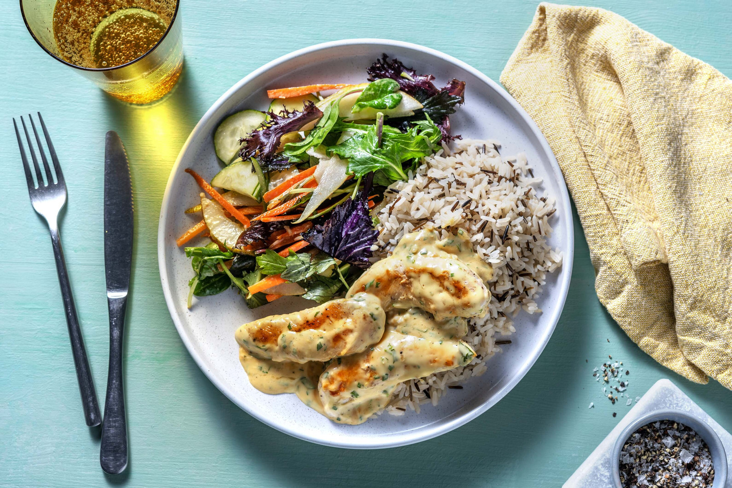 Bearnaisetäckt kyckling