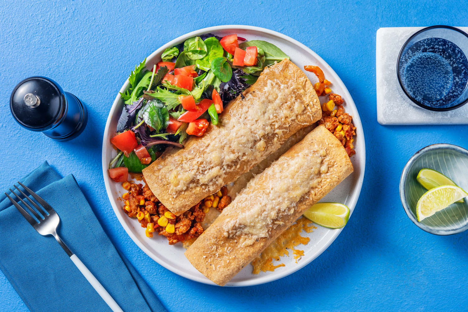 Tacos Messicani di carne, mais e formaggio