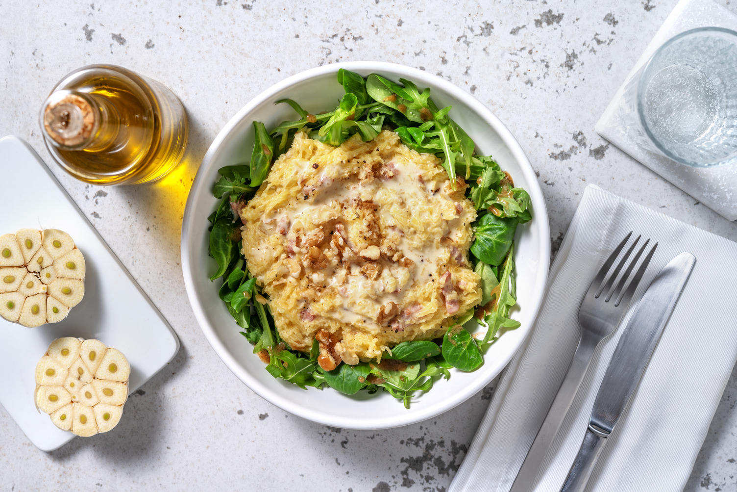 Courge spaghetti façon carbo