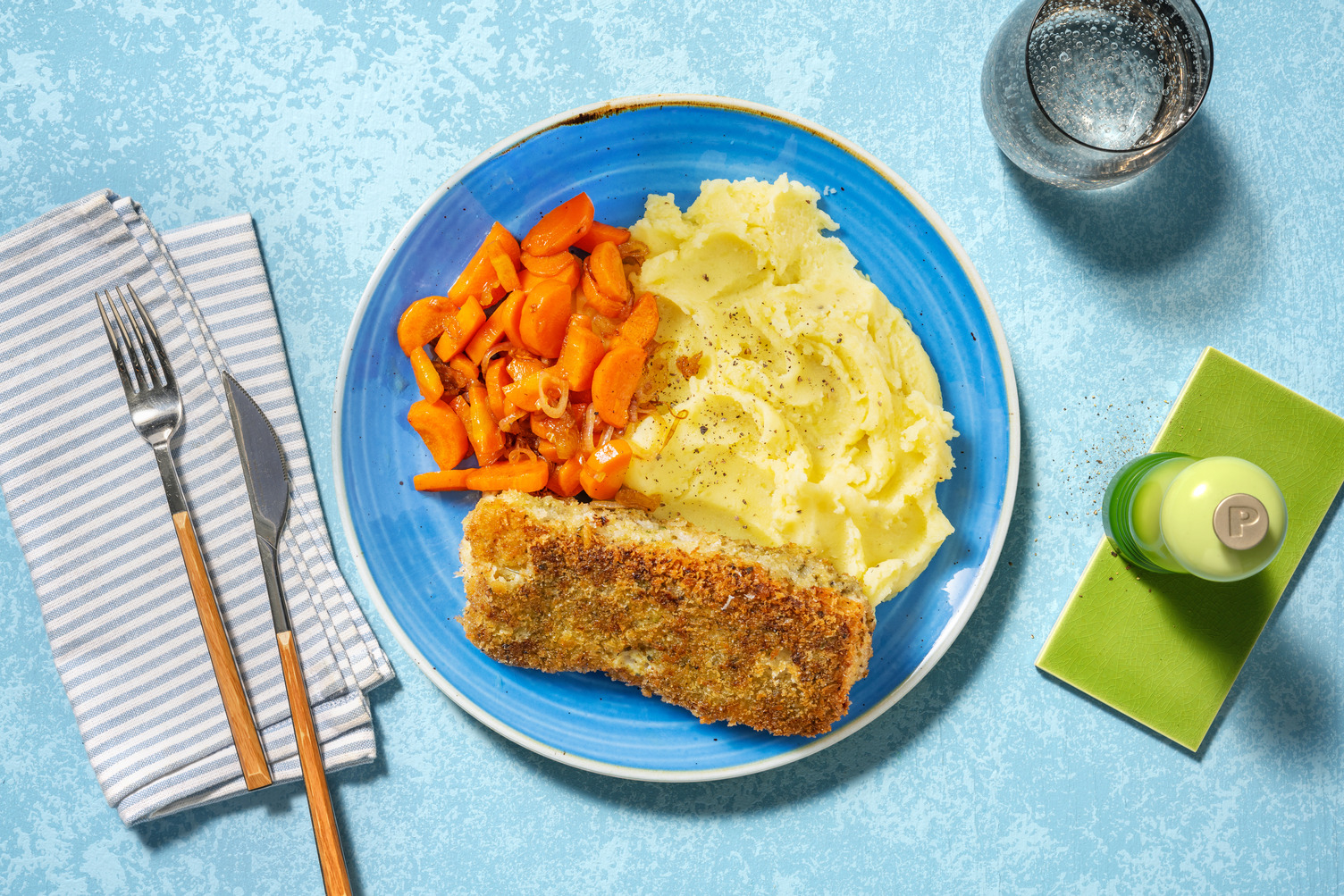 Lieu noir pané au pesto & purée