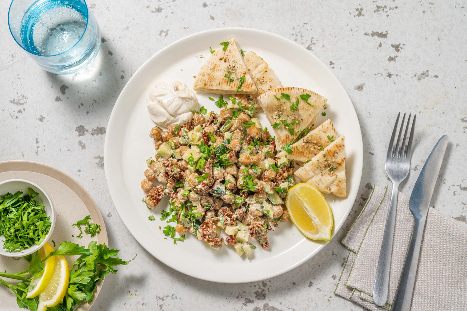 Salade de pois chiches grillés à l'orientale