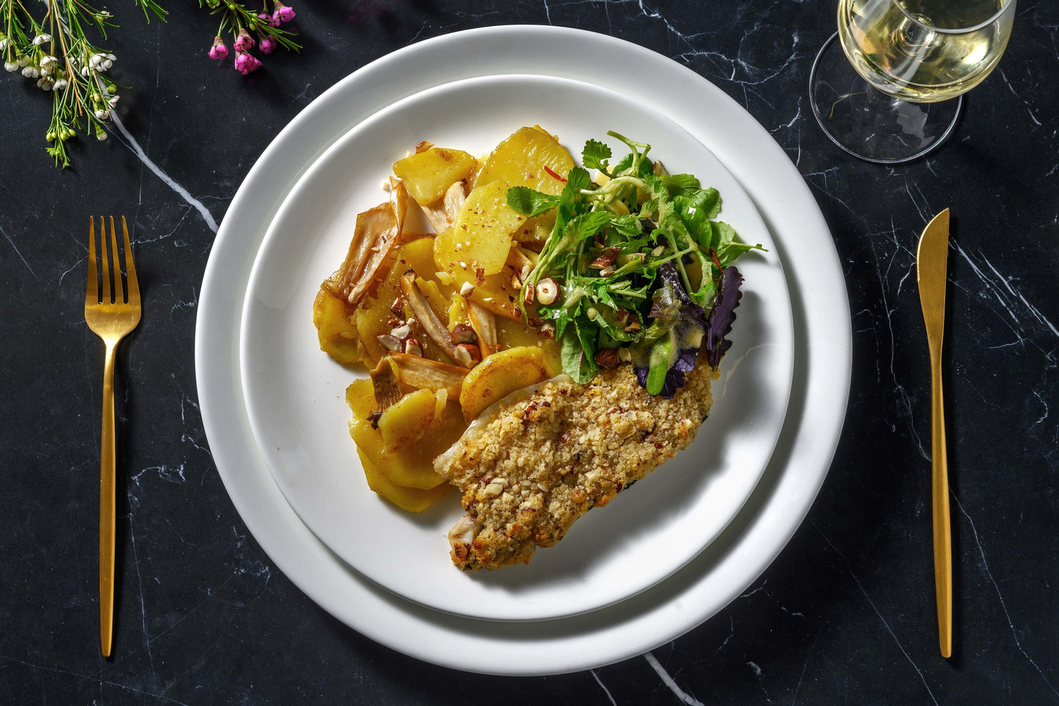 Daurade en croûte de noisettes