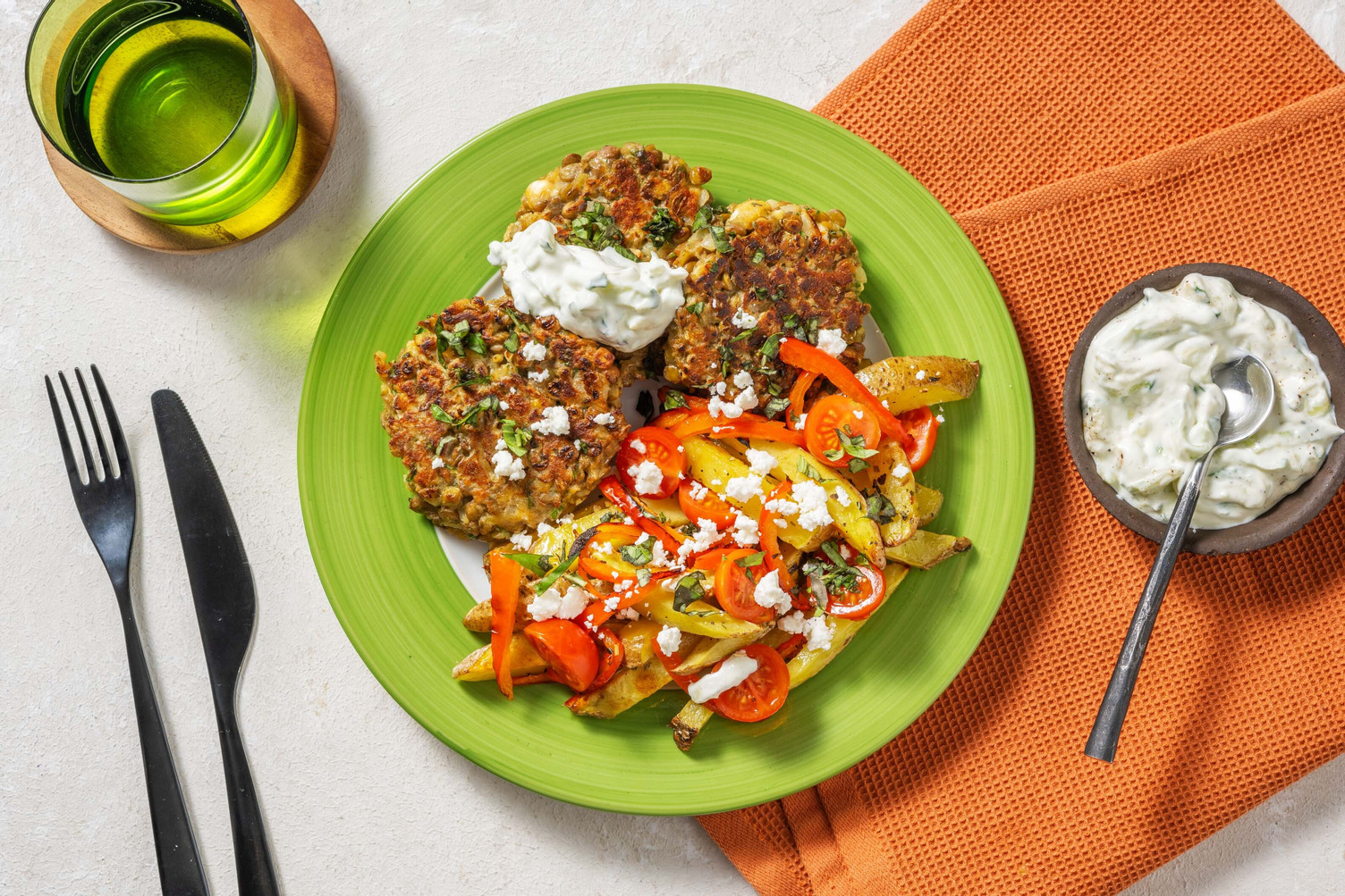 Vegetariske linsekaker