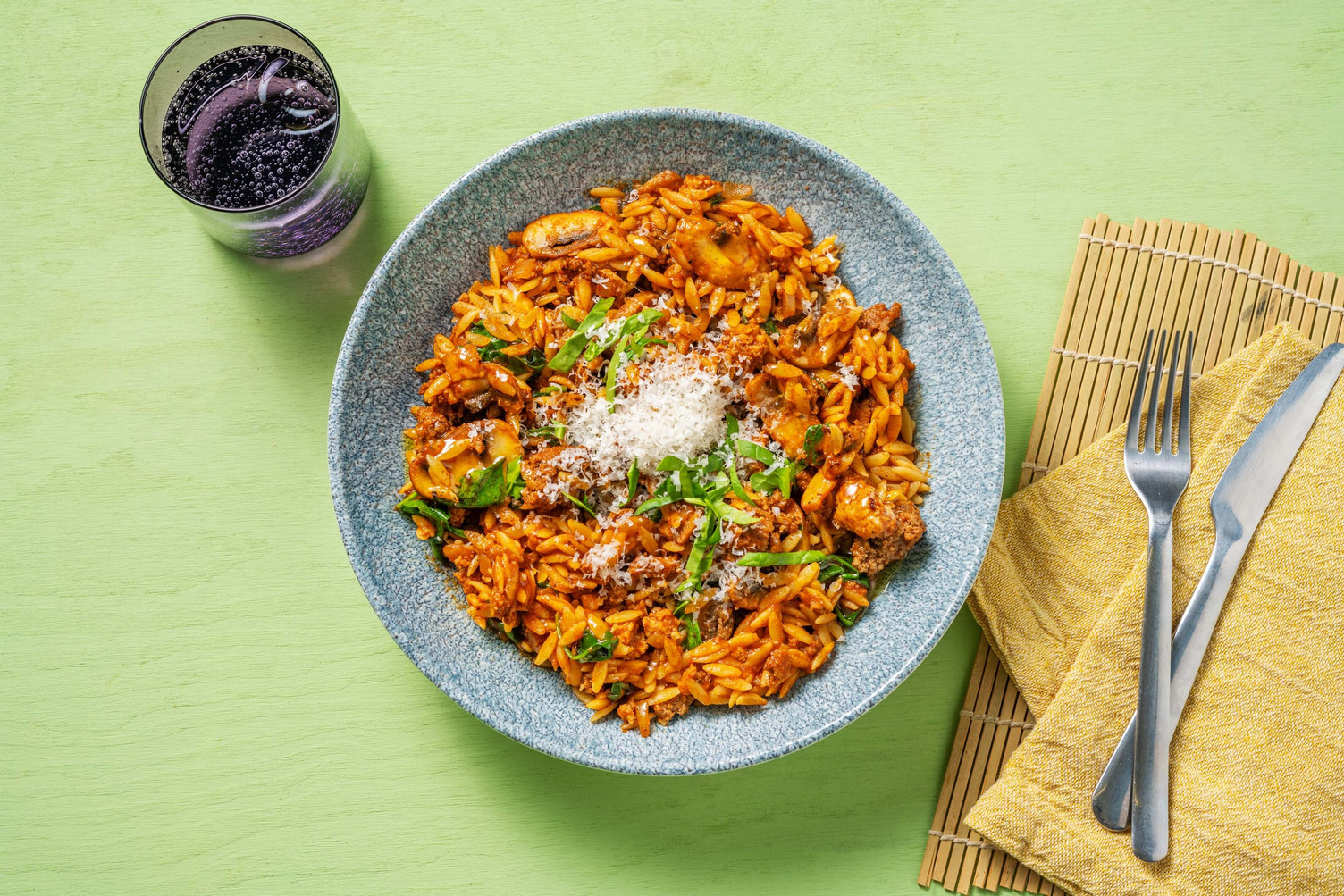 Hakket svine- og kalvekødsorzo