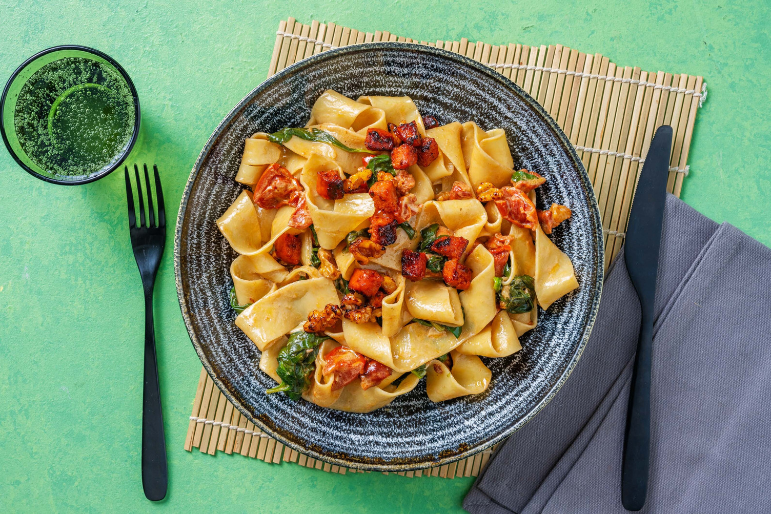 Linguine à la crème & chorizo