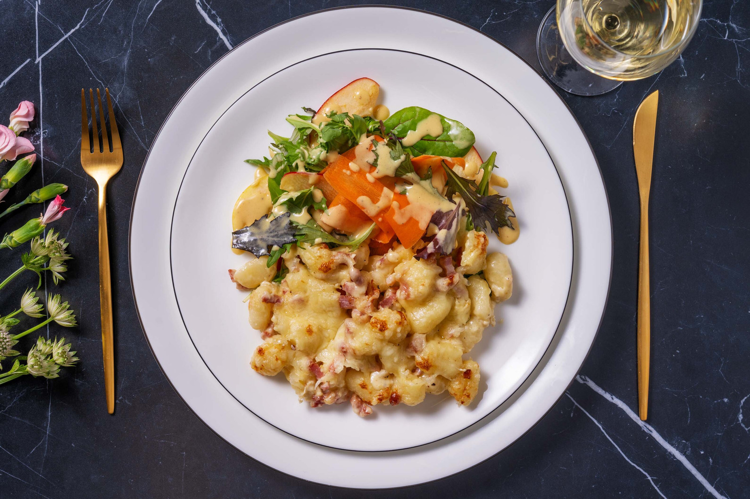 Gratin de gnocchi, Pont-l’Évêque & tomme