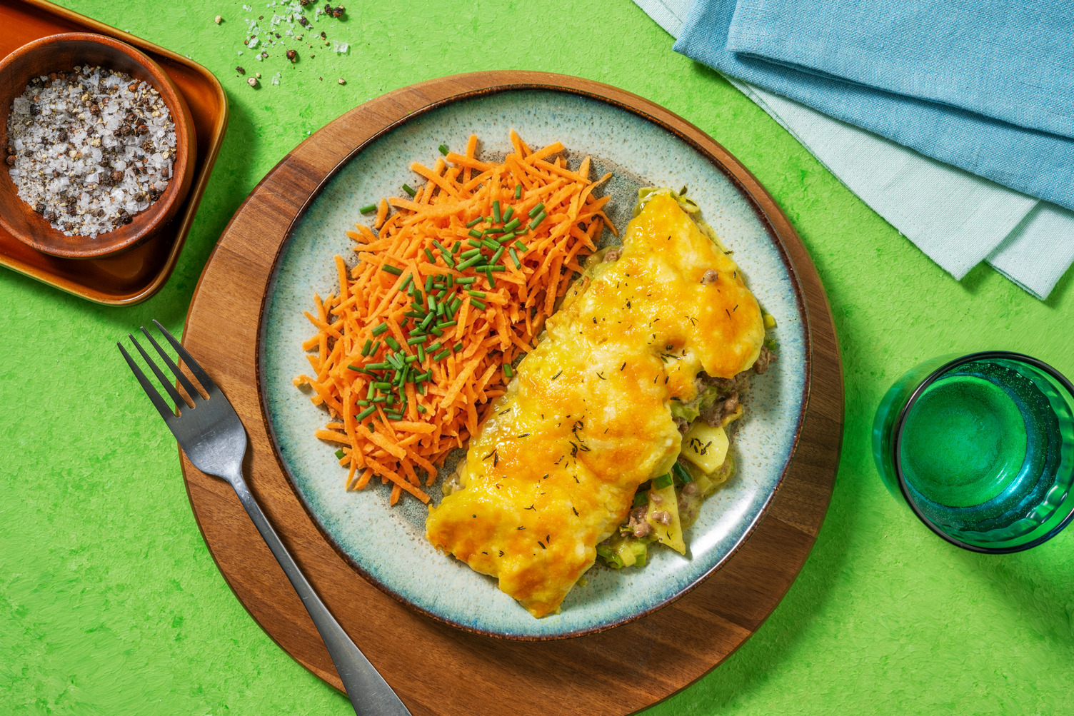 Kartoffelgratin mit Weiderinderhack