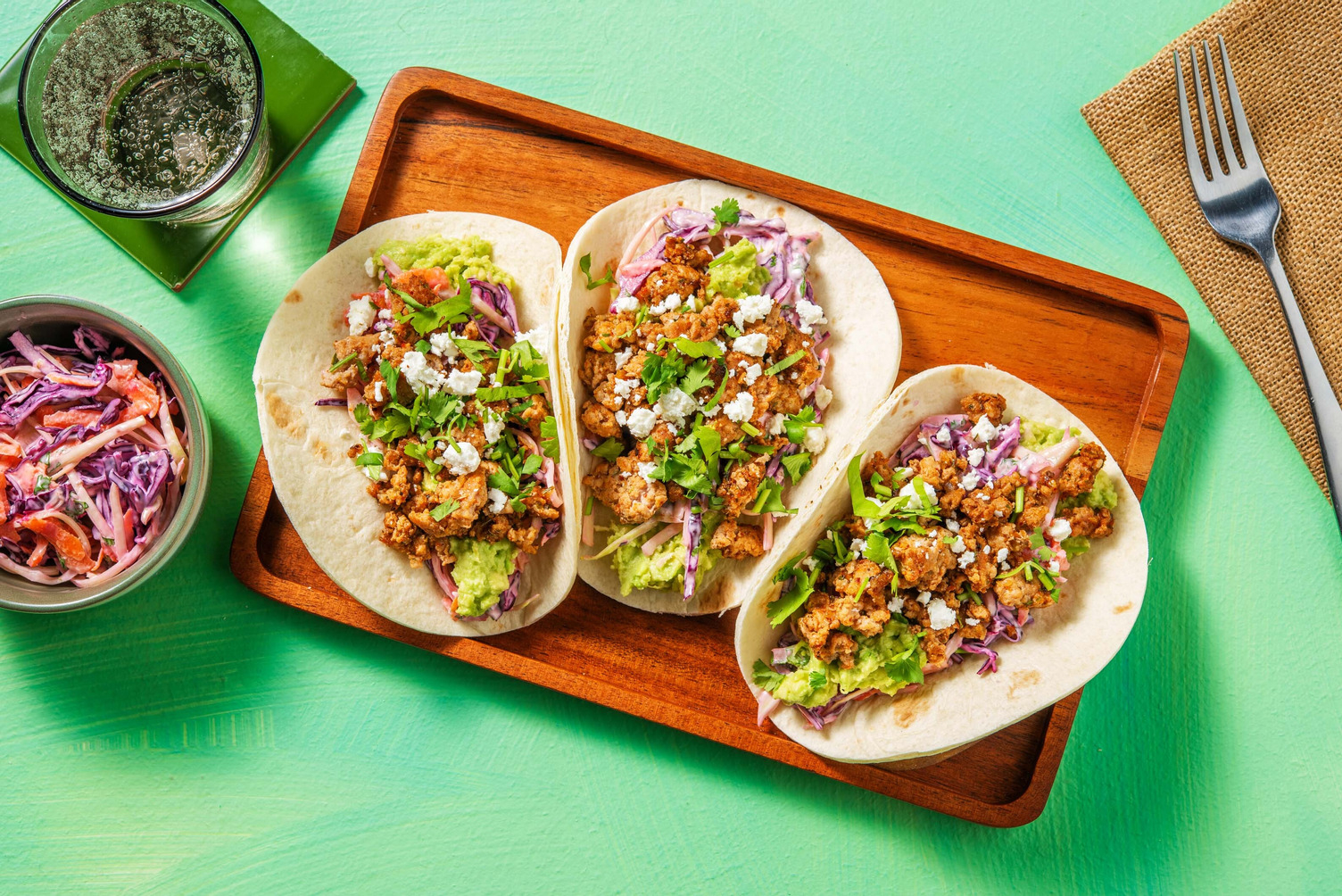 Tacos acidulés aux galettes à base de plantes