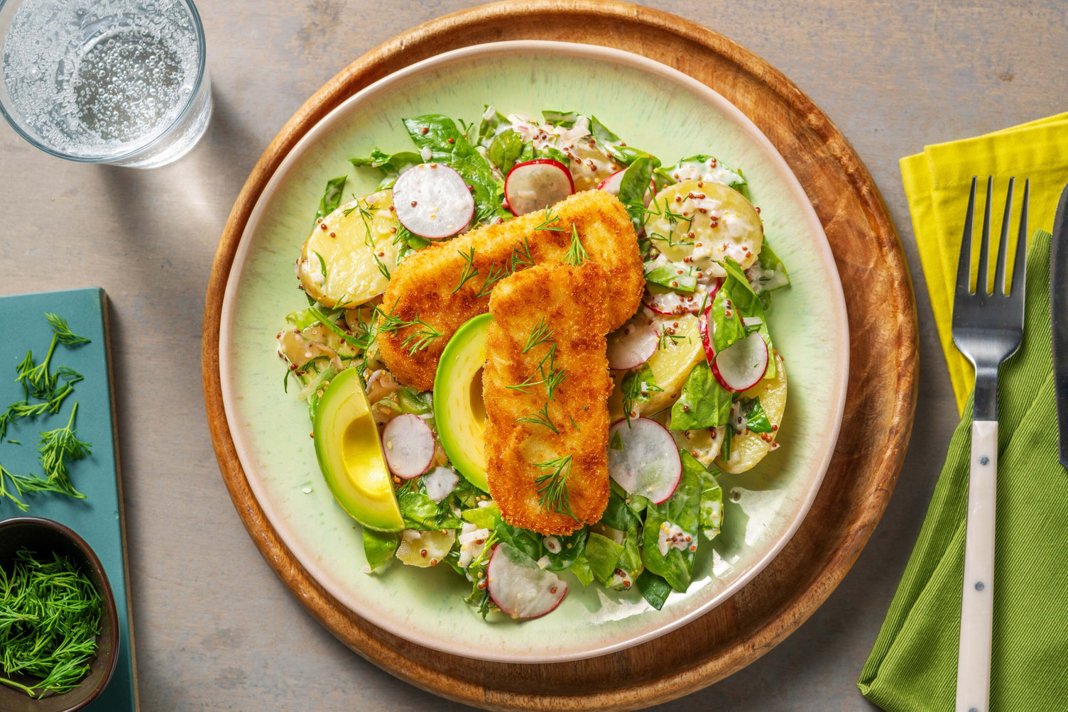 Panert halloumi med bacon