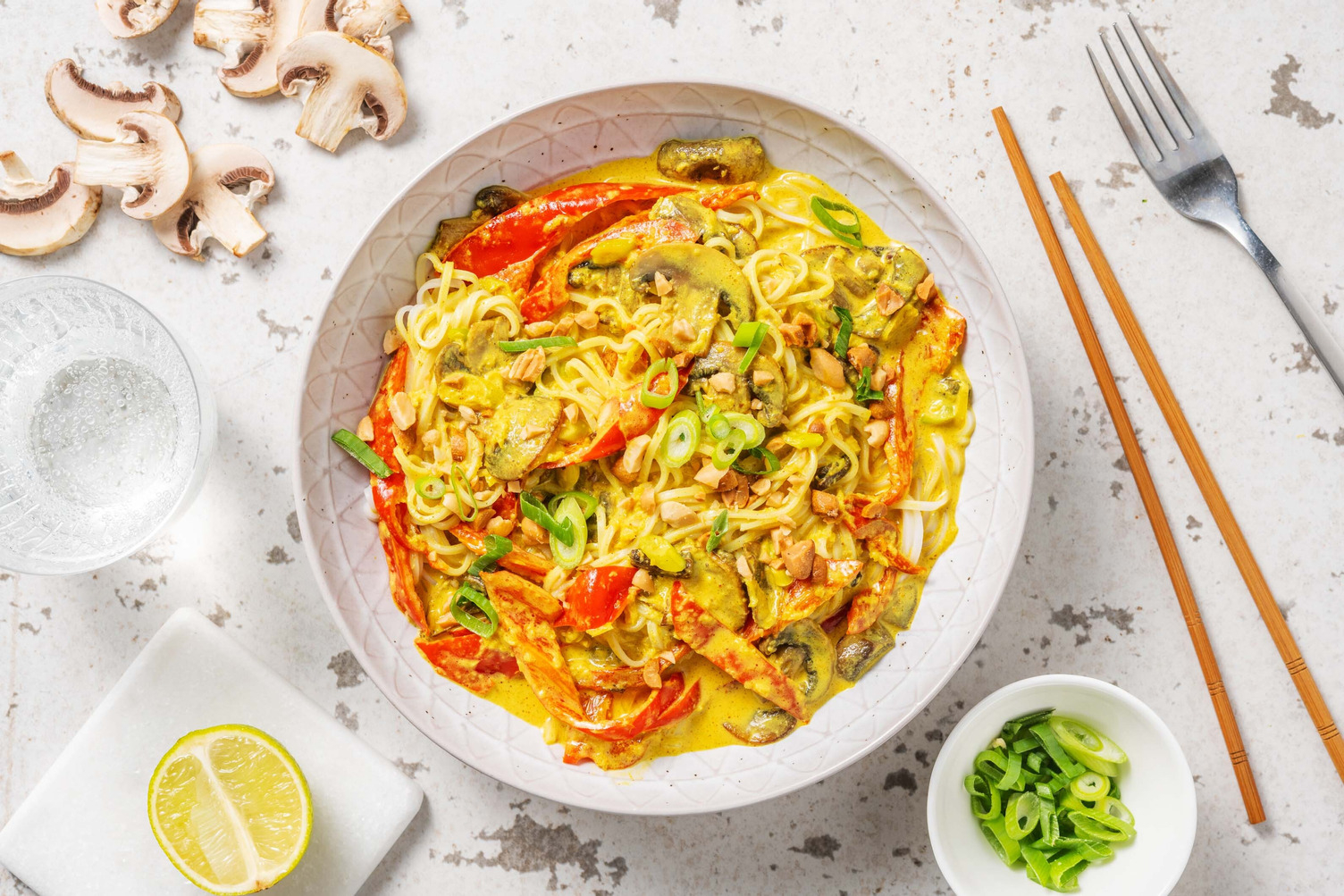 Soupe thaï aux nouilles de riz & citronnelle