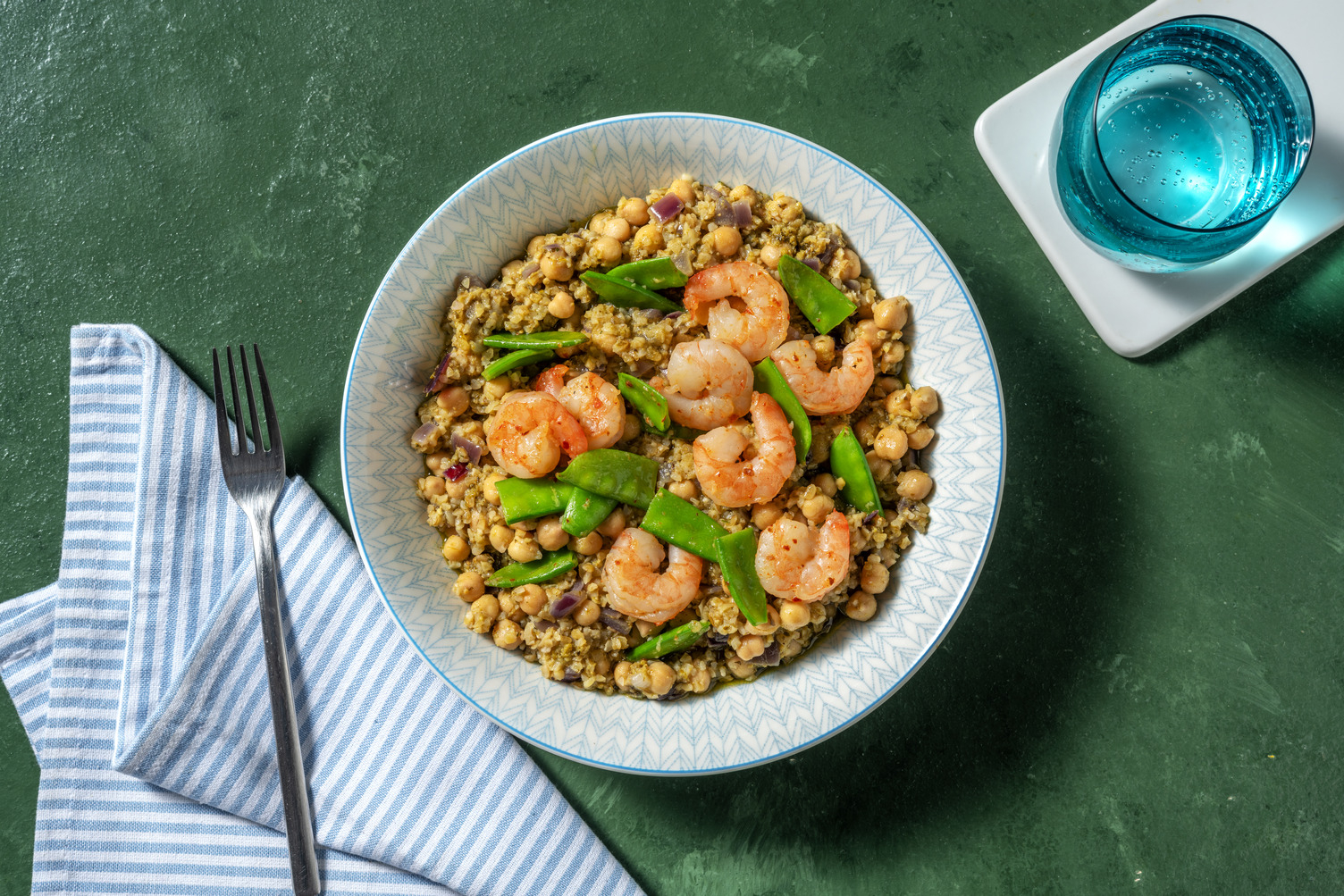 Ensalada de bulgur y gambas