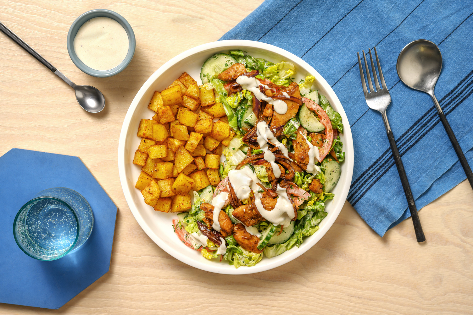 Doppelt veganes Schawarma mit Tahini-Dressing