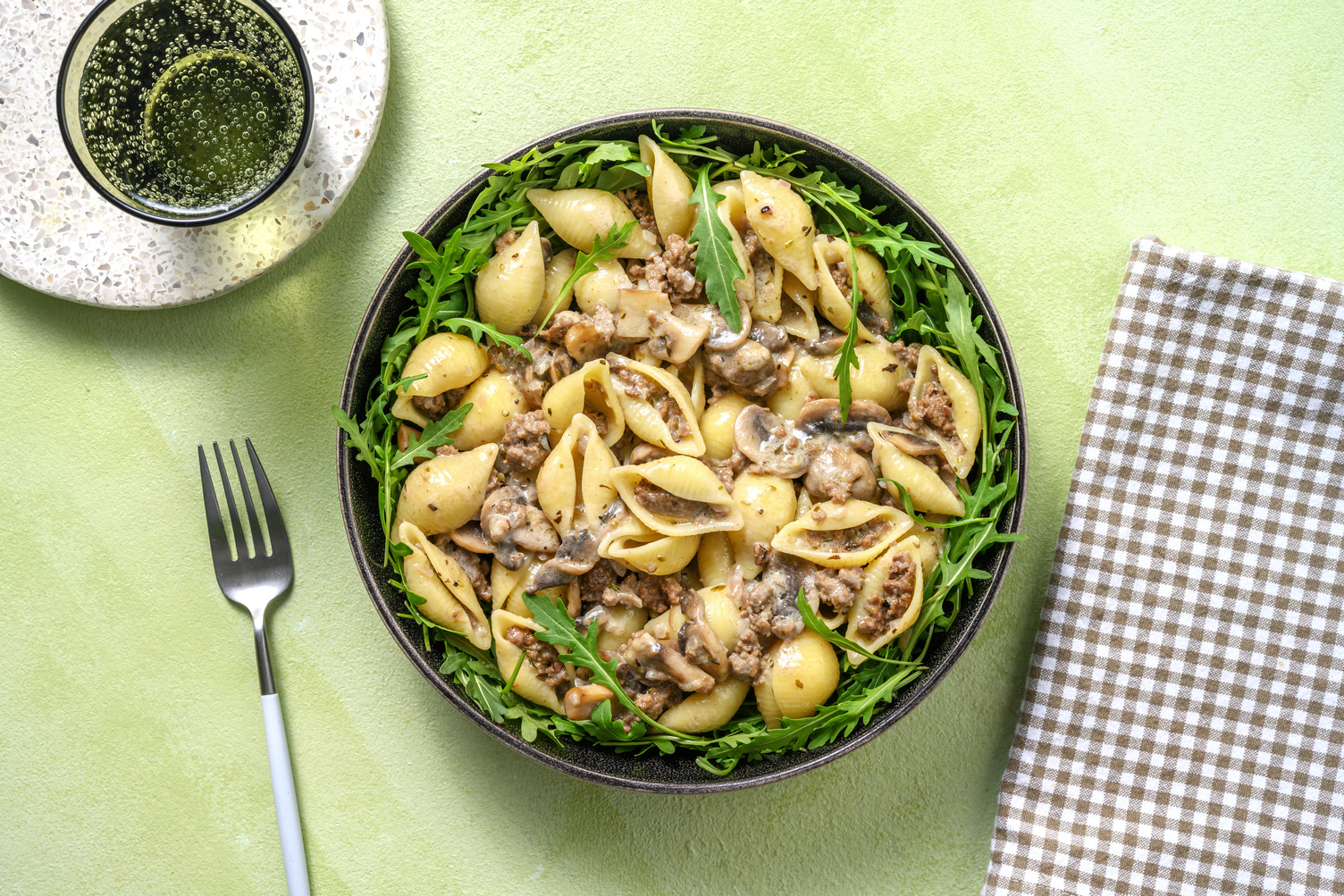 Conchiglie au bœuf haché & champignons