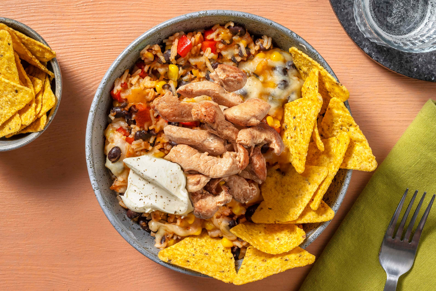 Cheesy Enchilada-Reispfanne mit extra Bio-Hähnchen