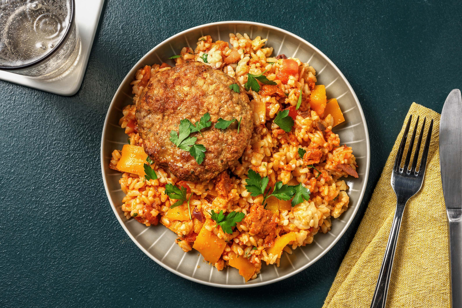 Greek beef patty