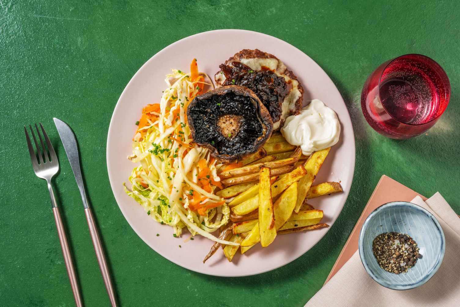 Gratinerad nötfärsbiff