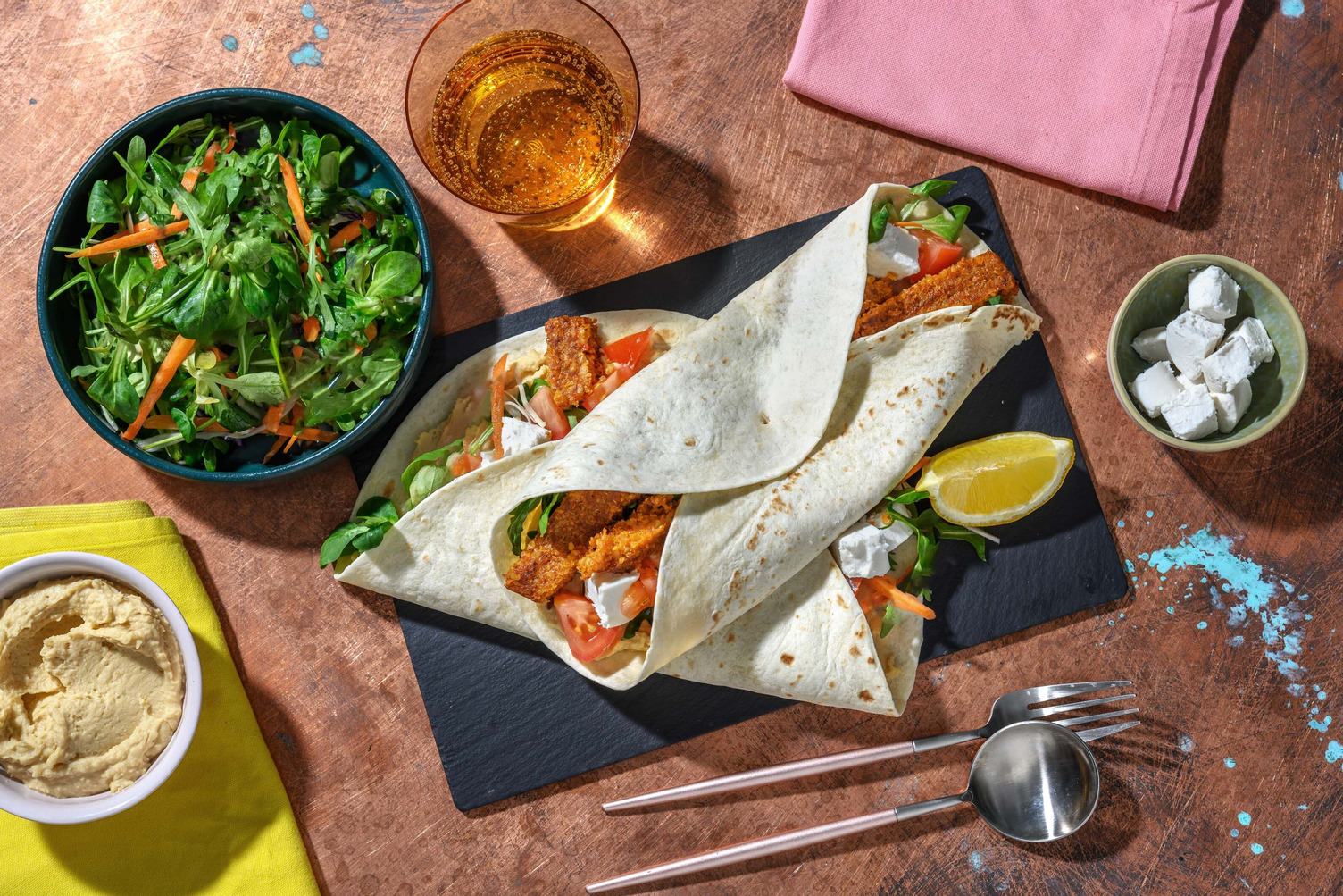 Wraps aux galettes quinoa-tomates