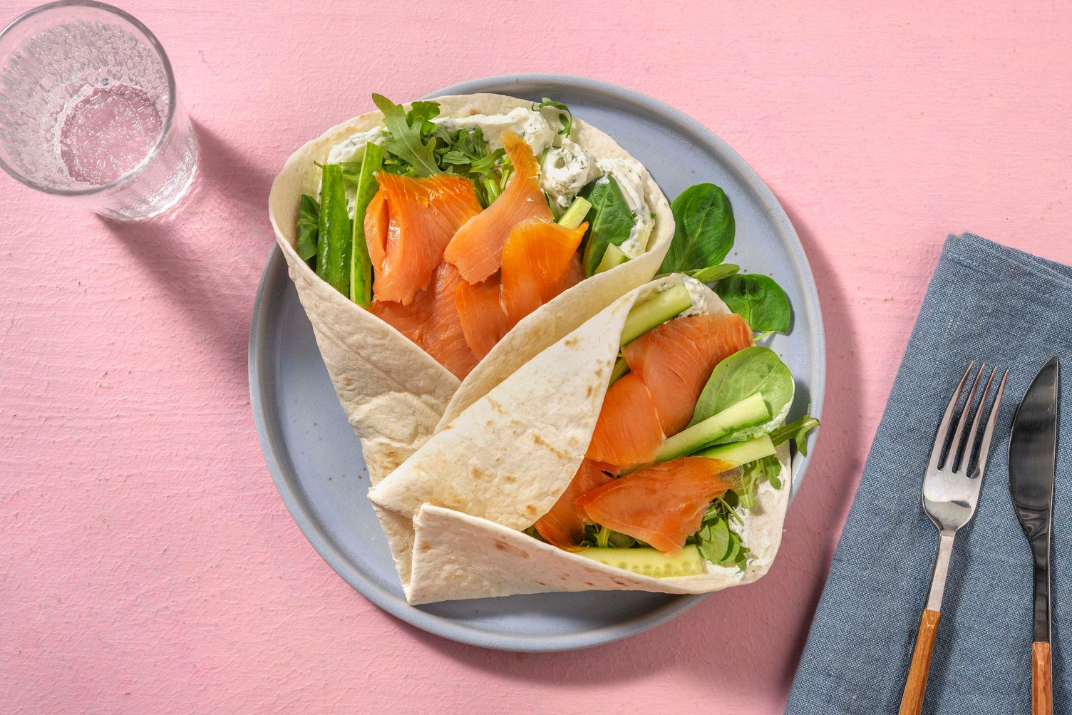 Wraps de saumon fumé au fromage frais