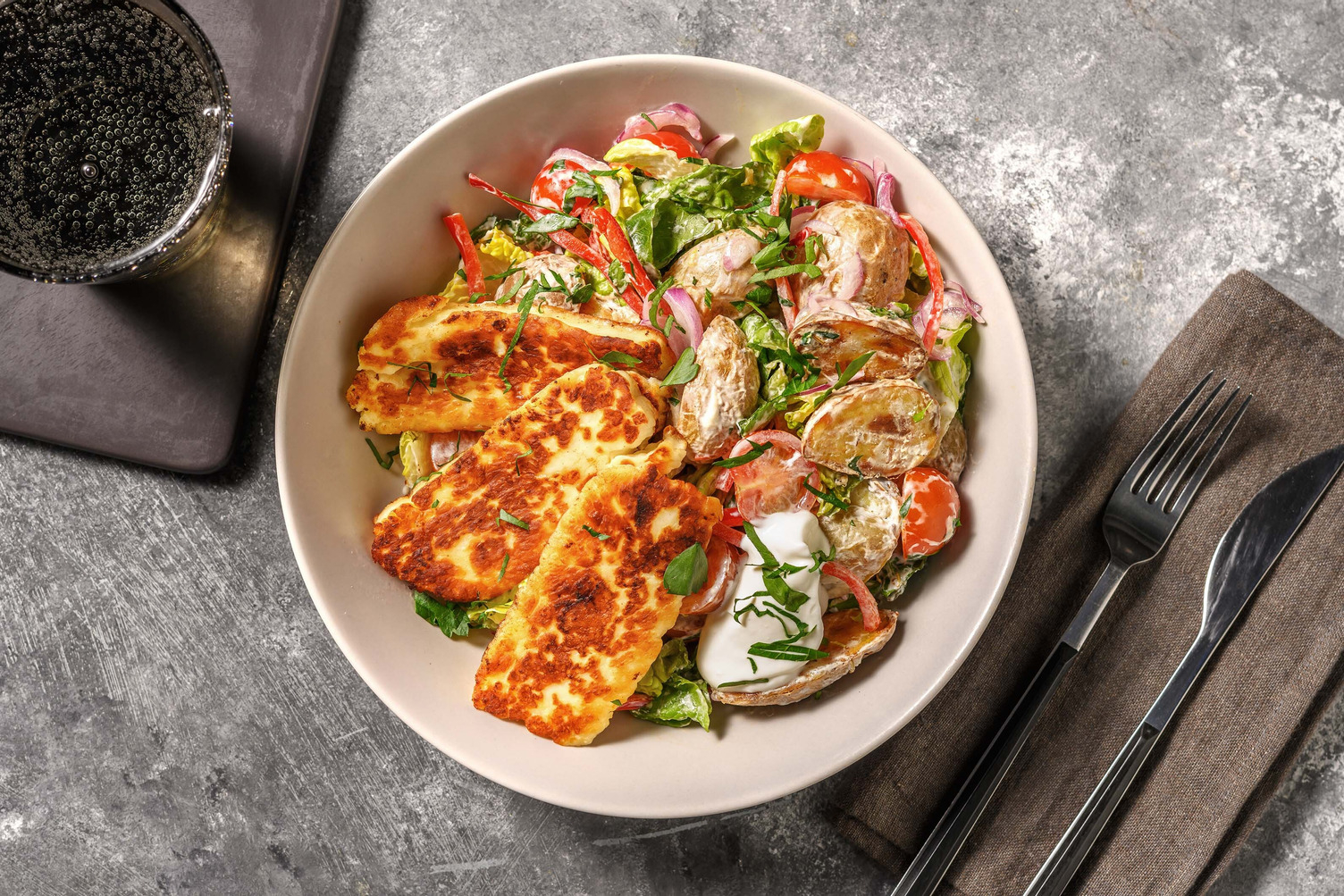 Græsk grillostsalat