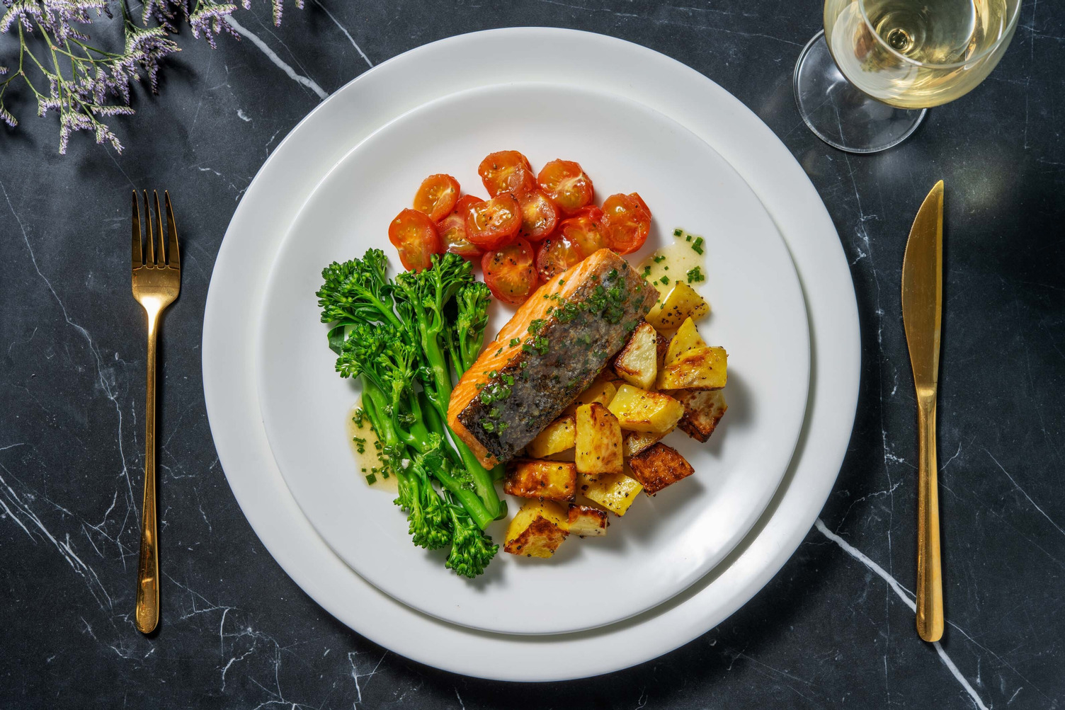 Pan-Seared Salmon and Chive Butter