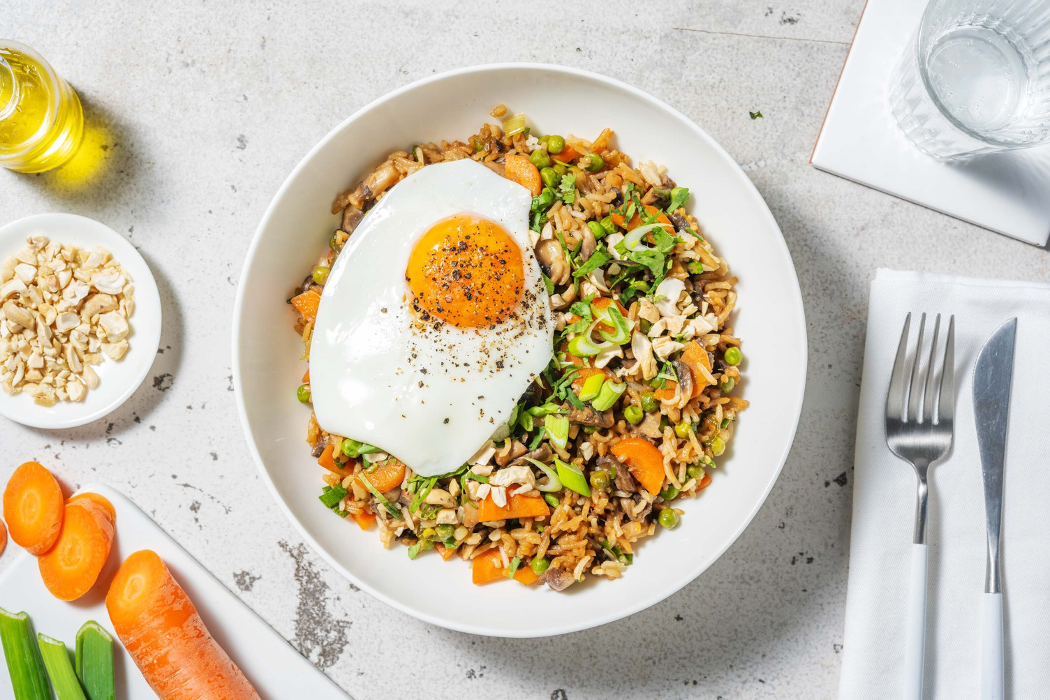 Riz sauté chinois aux petits pois & carottes
