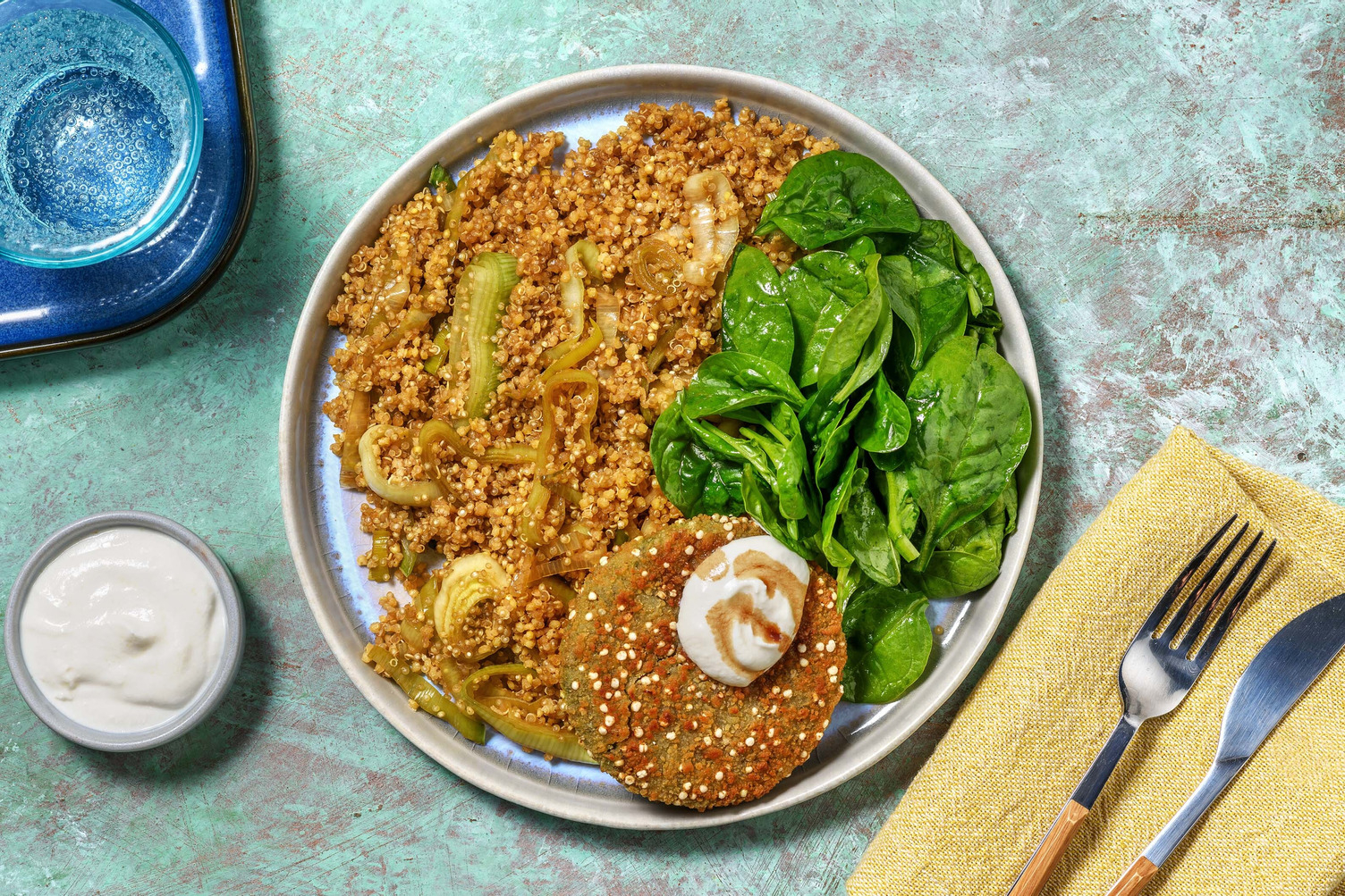 Veggie burger con quinoa ai porri 