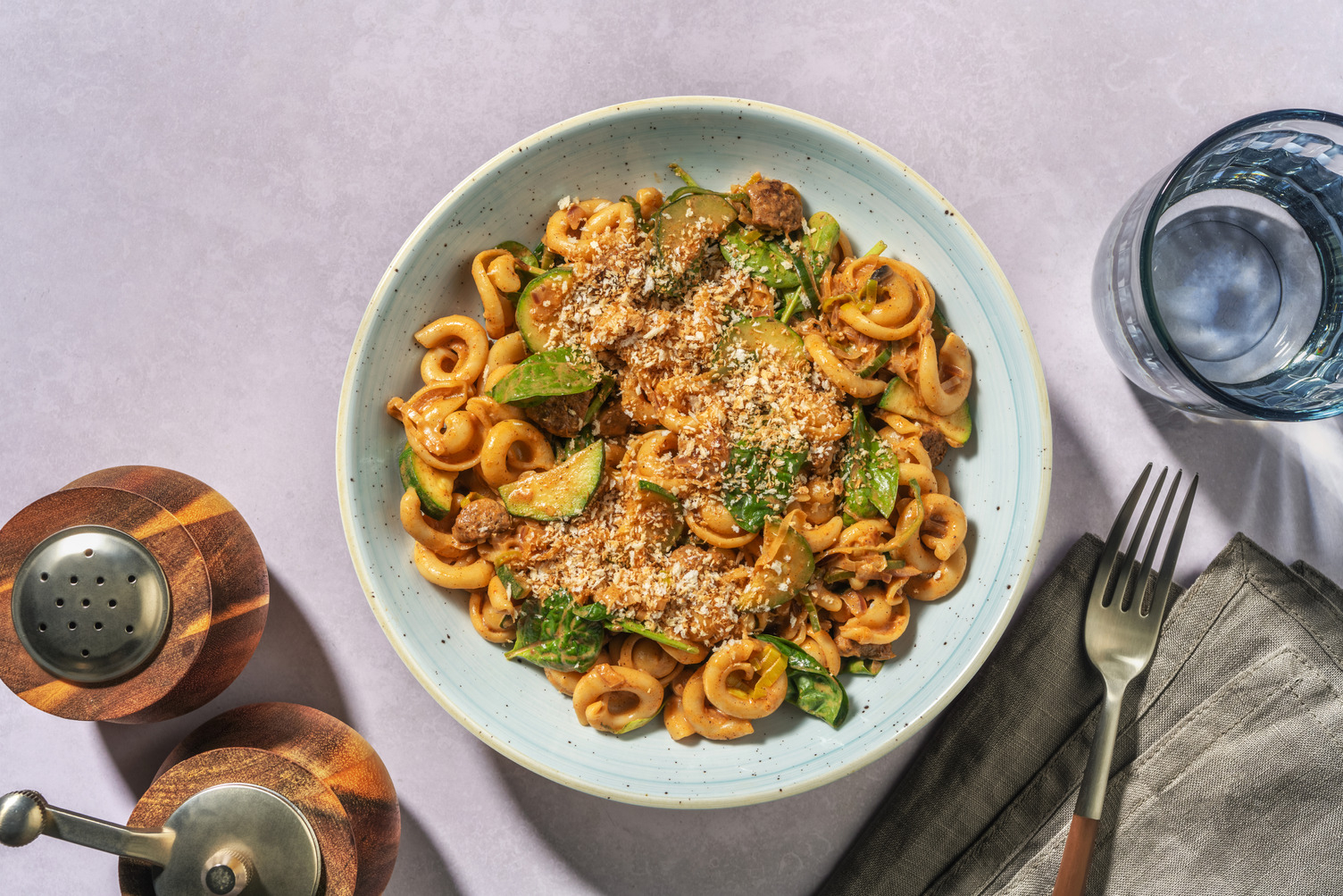 Creamy Pork & Leek Orecchiette