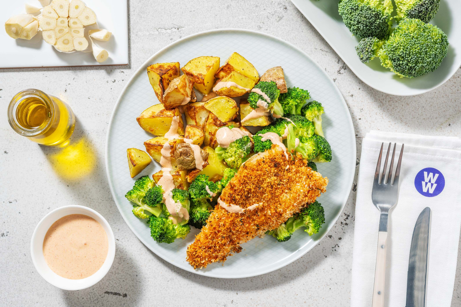 Cajun Crumbed Sea Bass and Paprika Potatoes