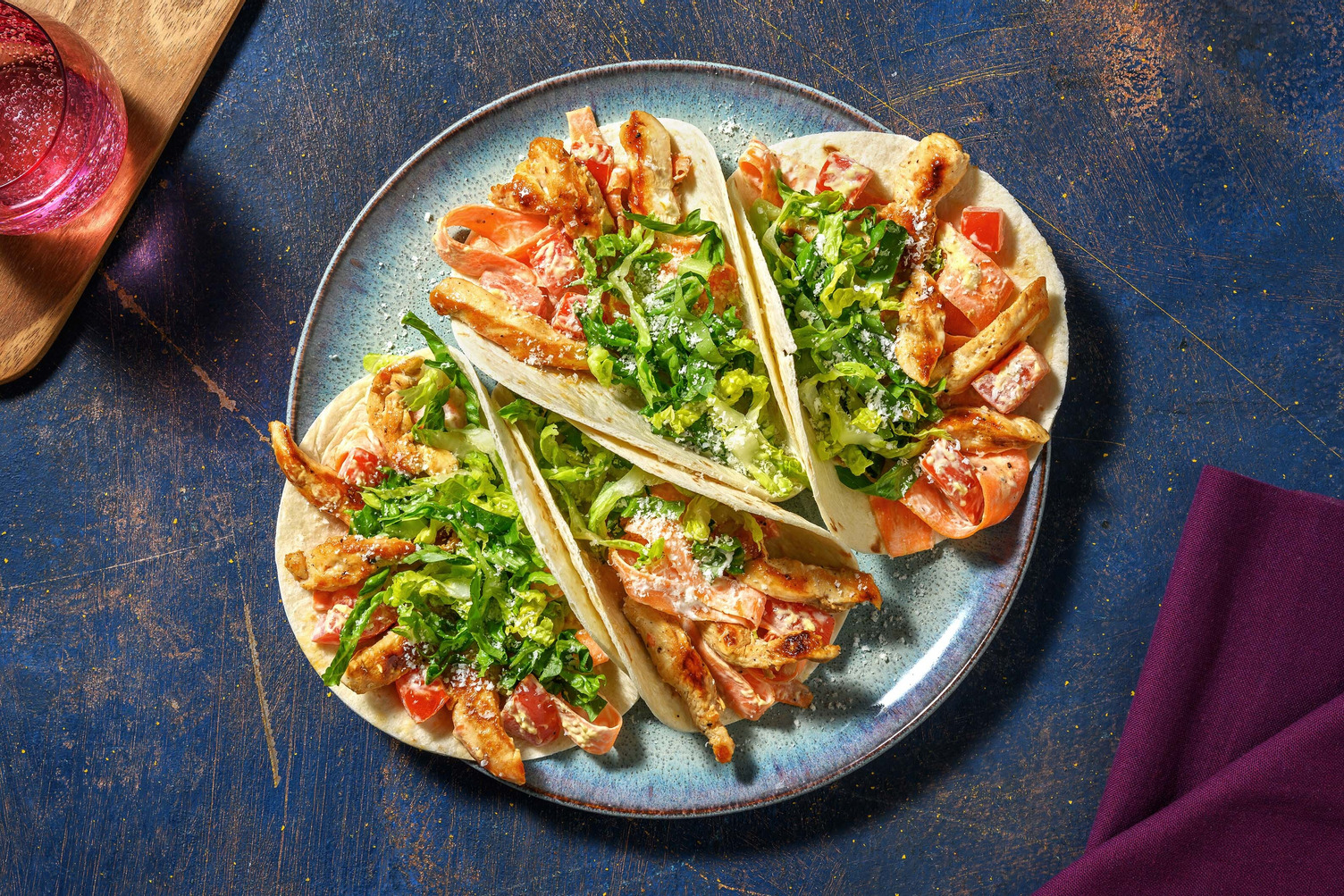 Cæsar-inspirert kyllingtaco