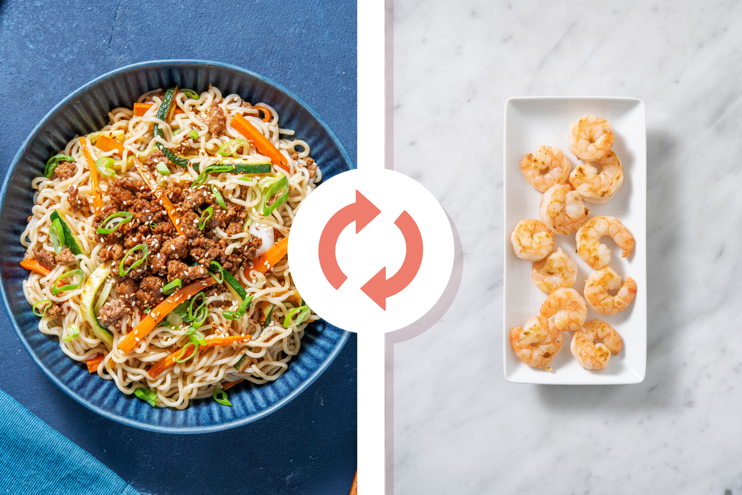 Udon ai gamberetti in salsa teriyaki