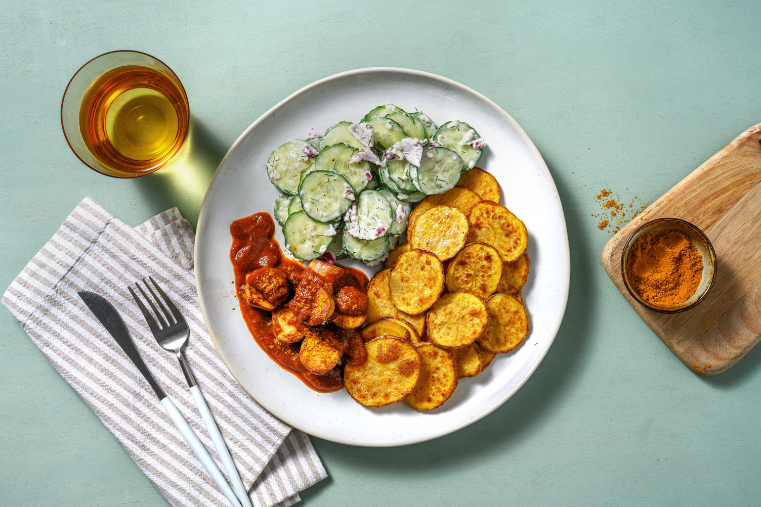 Currywurst maison & pommes de terre