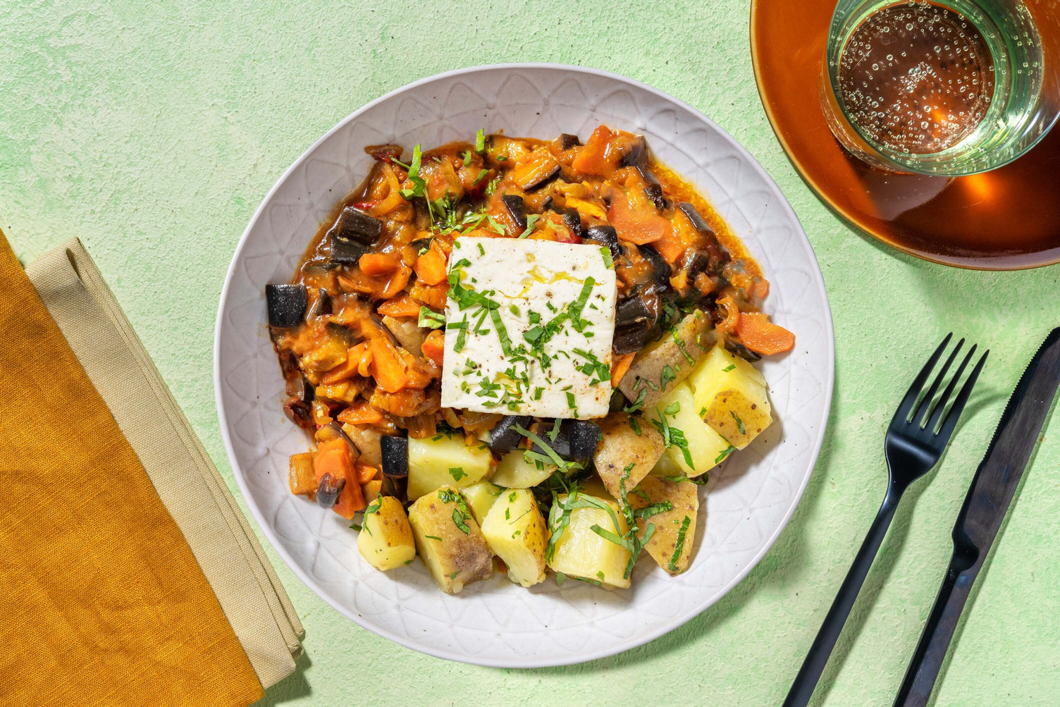 Marokkaanse stoof met witte kaas