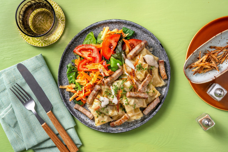 Gemüse-Maultaschen & extra Bio-Schweinefleisch