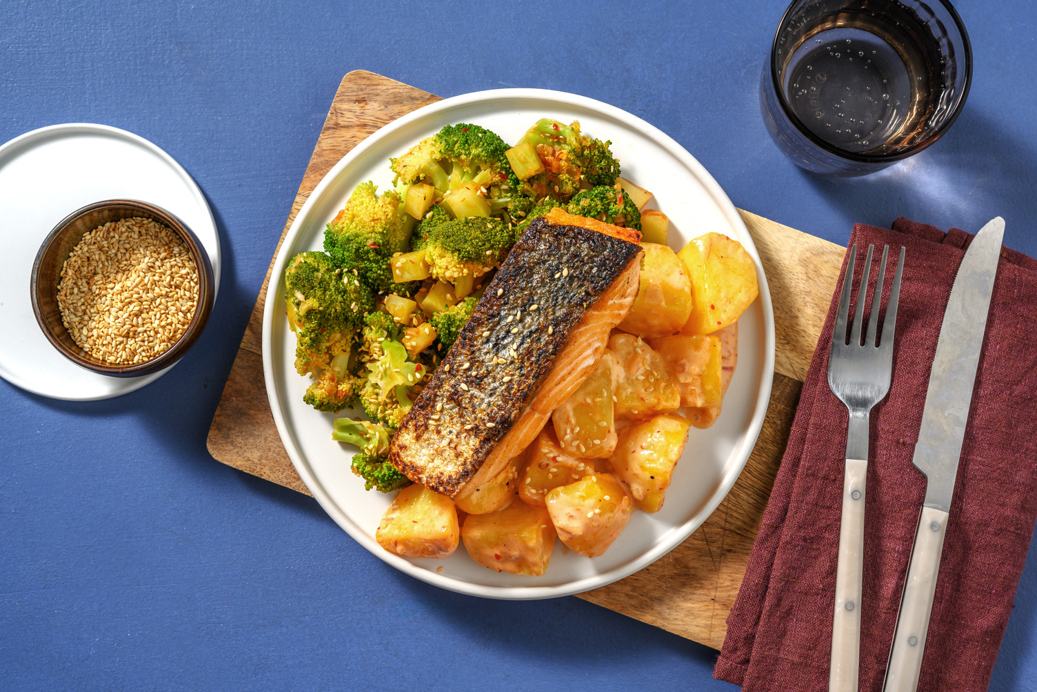 Zalmfilet met stir-fry broccoli