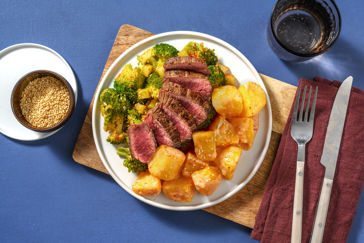 Entrecote met stir-fry broccoli