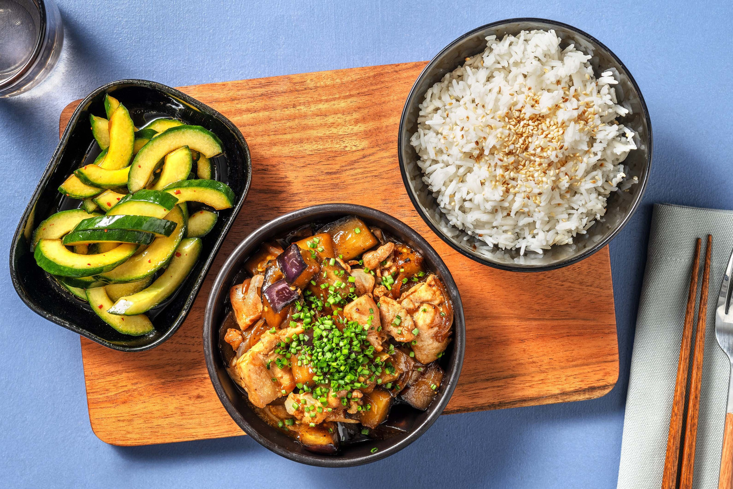 Pollo Kung Pao con melanzane