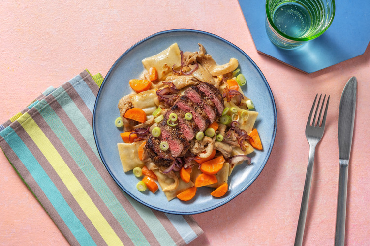 Gemüse-Maultaschen-Pfanne & extra Bio-Roastbeef