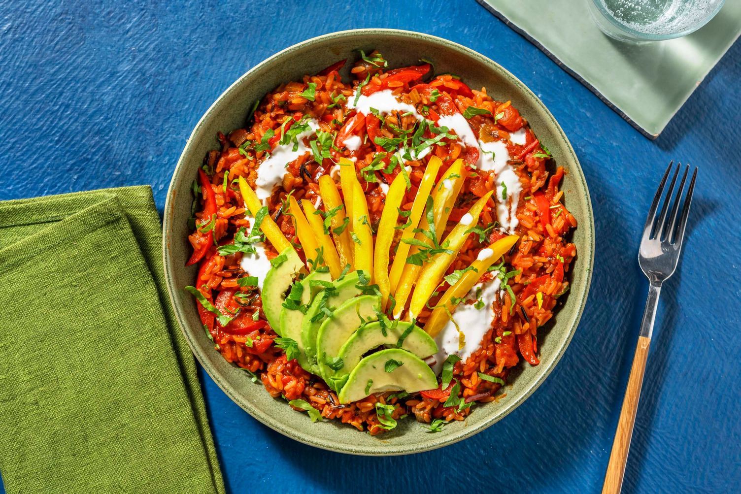 One-pot cajun rice with avocado