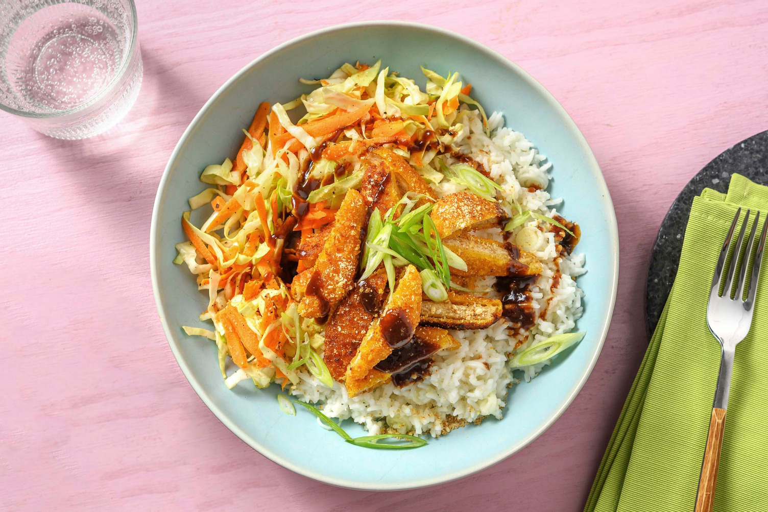 Vegan schnitzelreepjes met zoete Aziatische saus