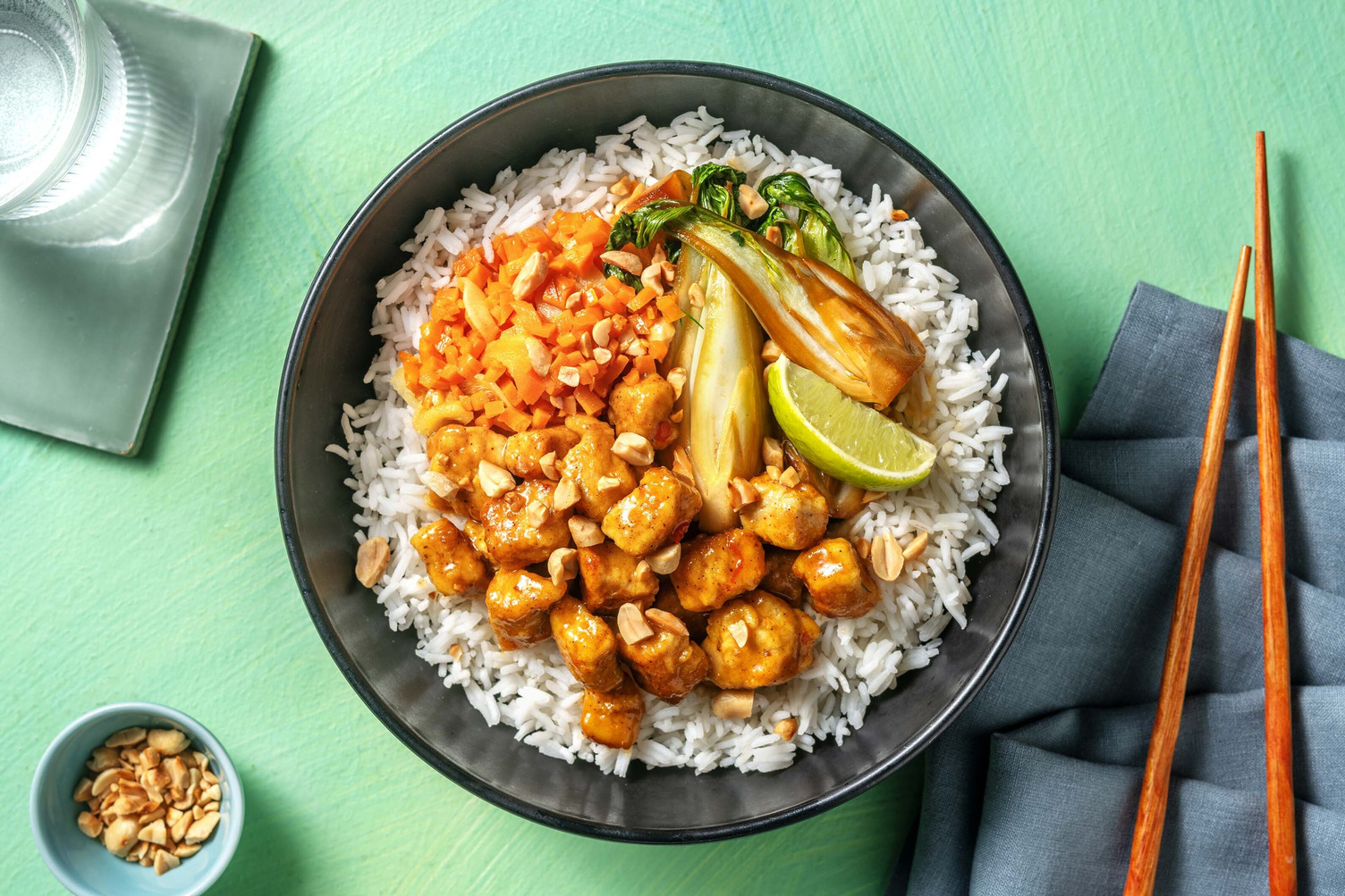 Bocconcini di lonza in agrodolce e riso