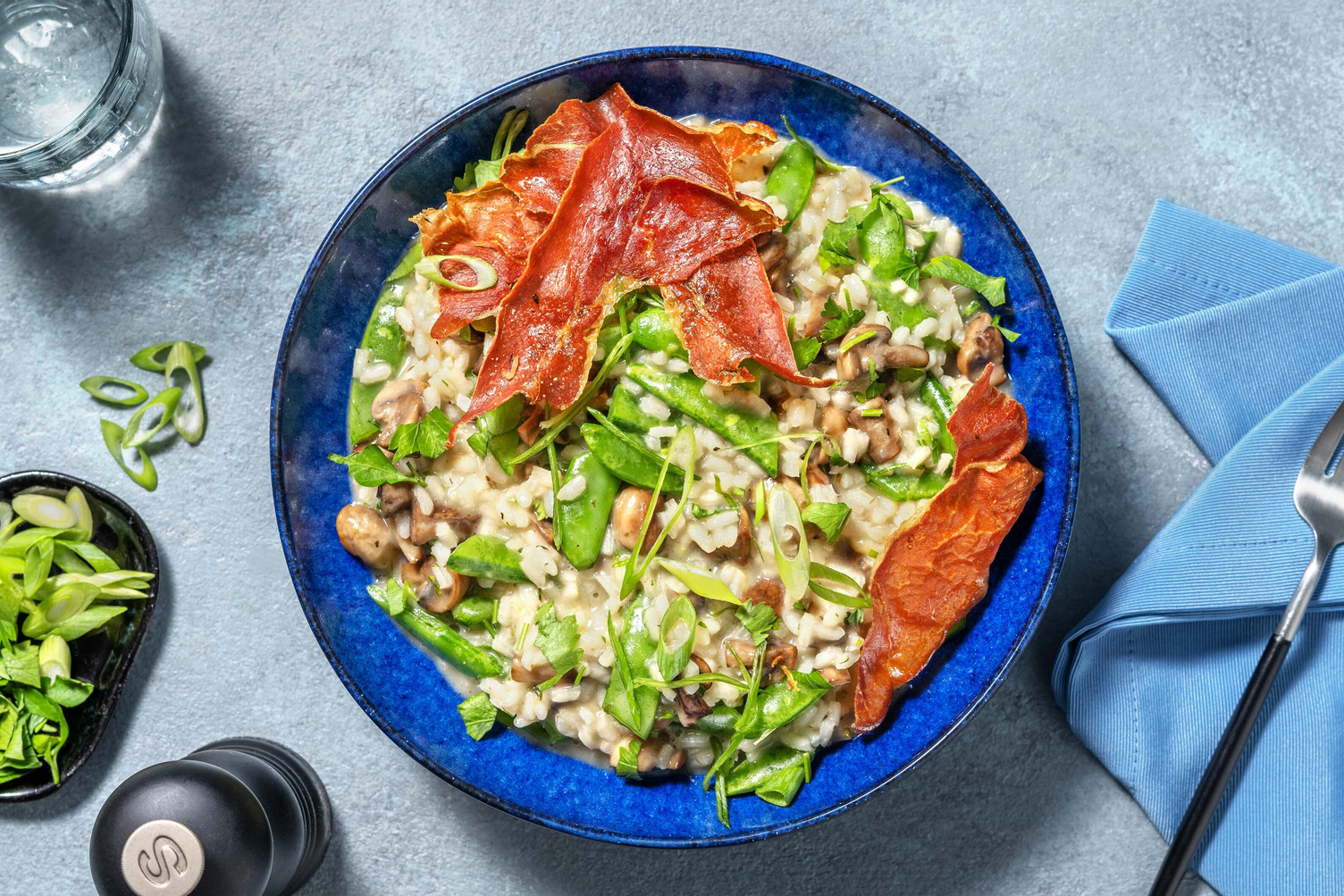 Krämig prosciutto-risotto