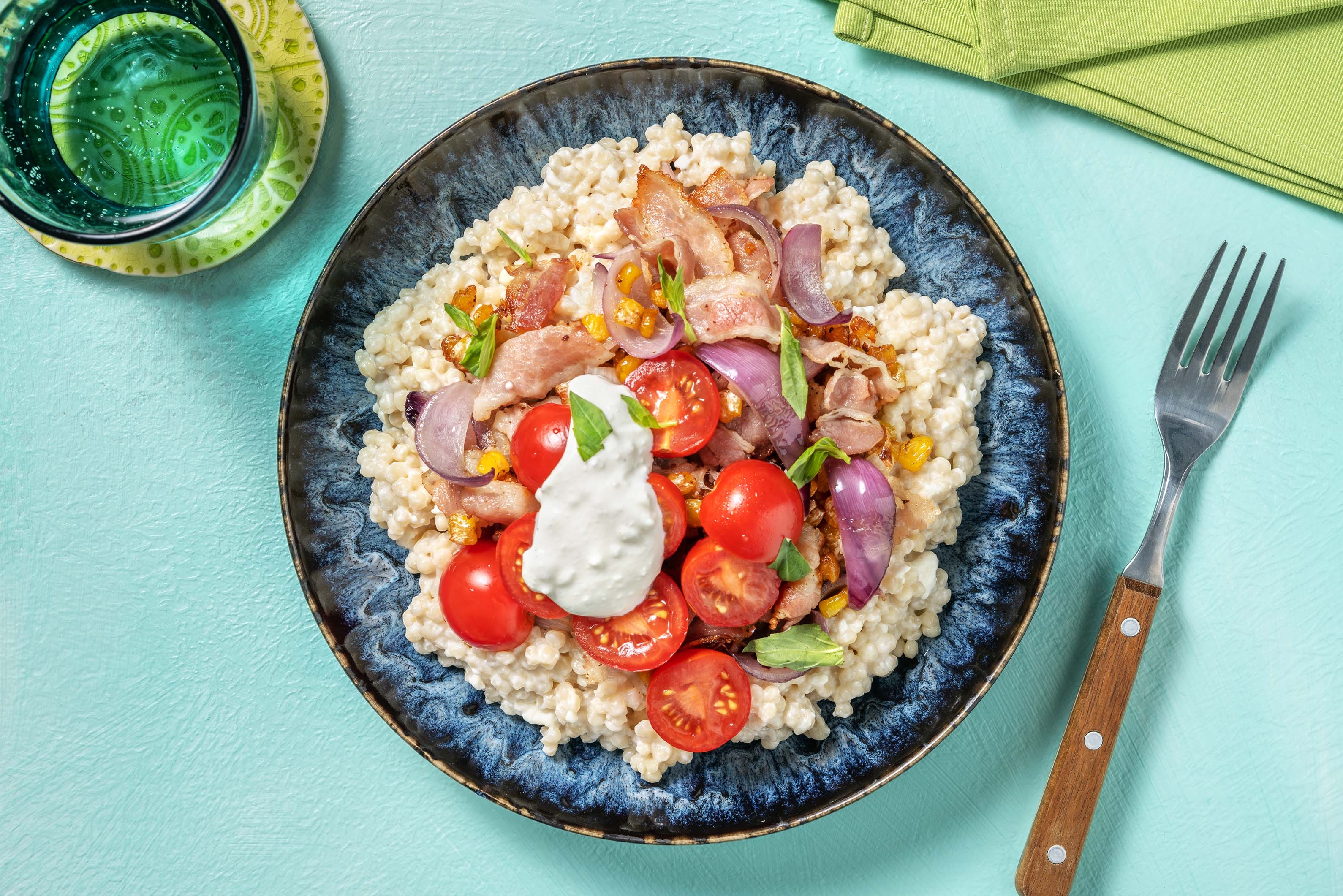 Pärlcouscous och krispig bacon
