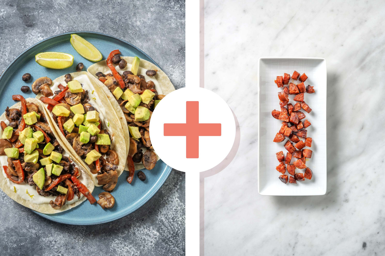 Black Bean, Pepper and Mushroom Fajitas with Chorizo