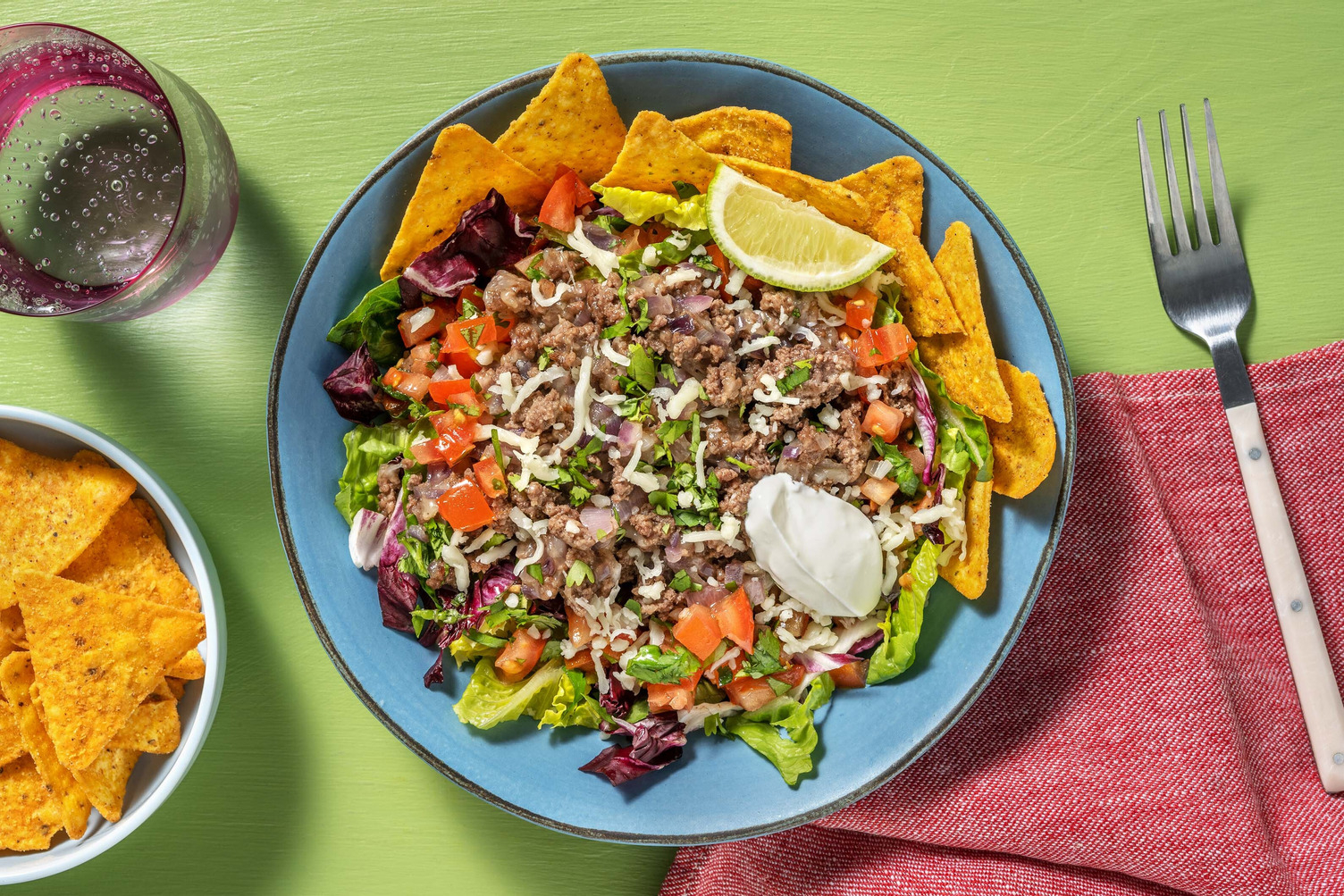 Taco salade tex-mex au bœuf haché