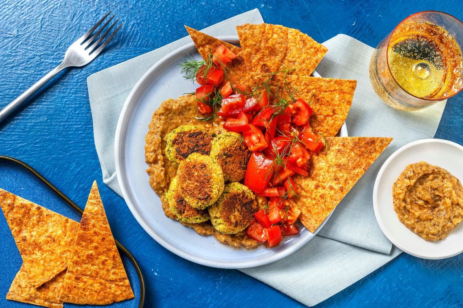 Falafel con salsa babaganoush
