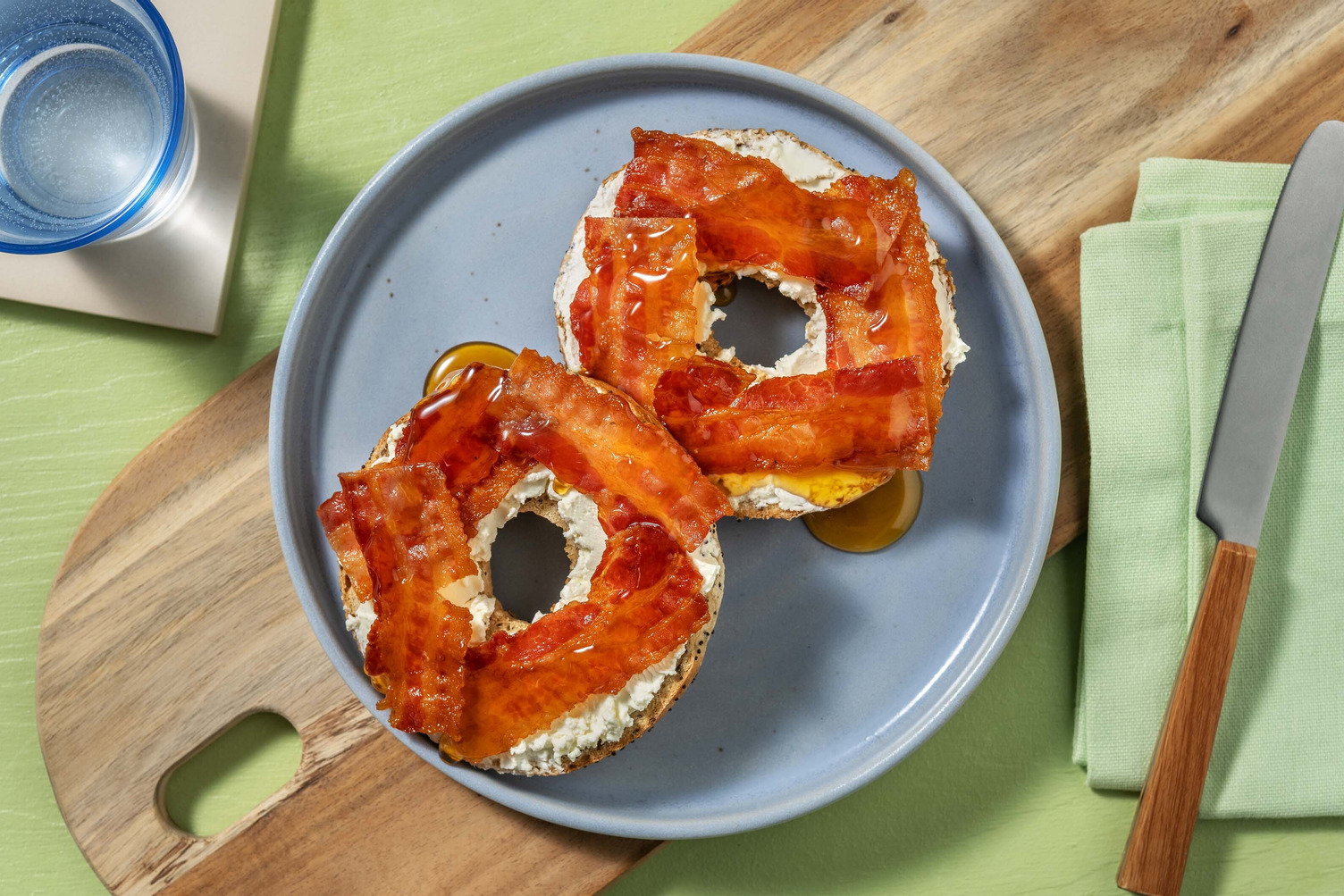 Honeyed Bacon and Cream Cheese Bagel