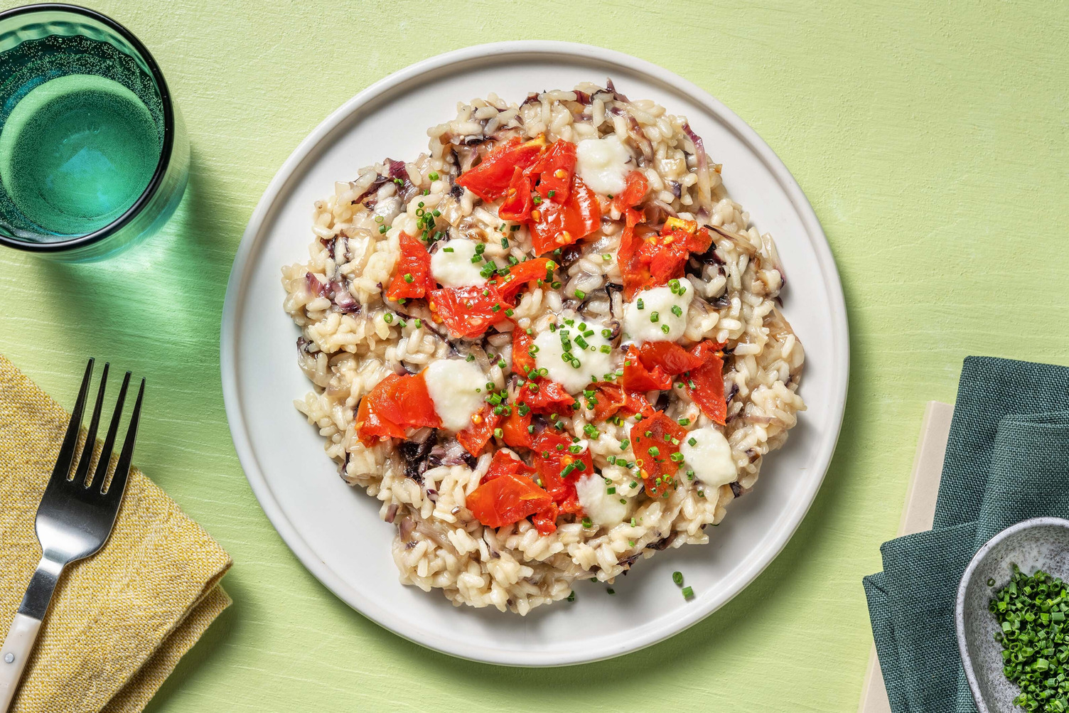 Risotto al radicchio, gorgonzola e noci