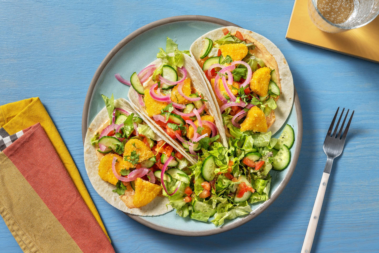 Wraps aux bouchées de blé panées